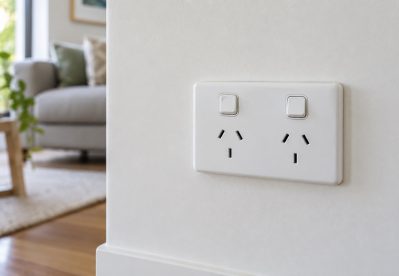 Australian double power point installed in a Melbourne home