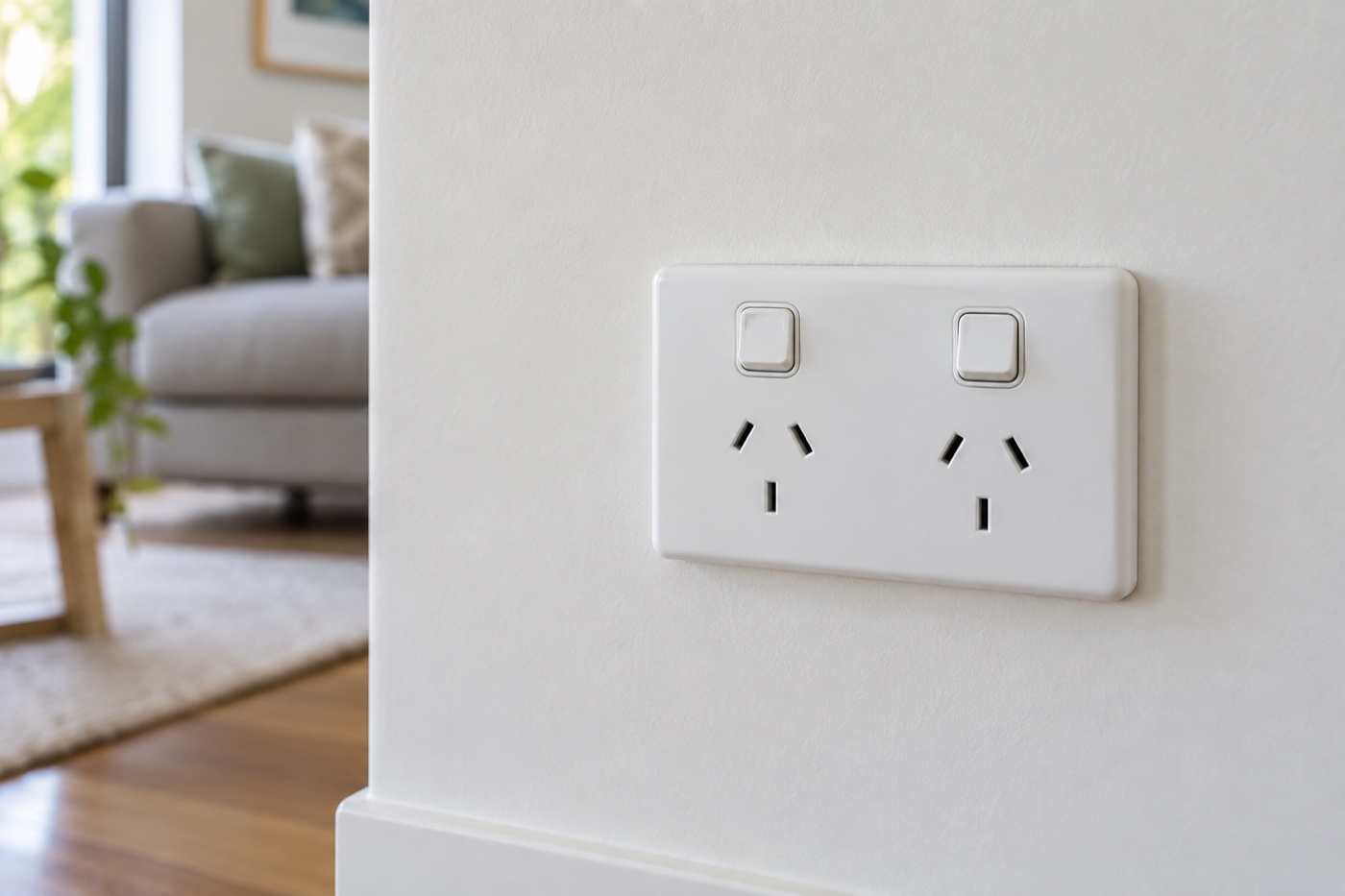 Australian double power point installed in a Melbourne home